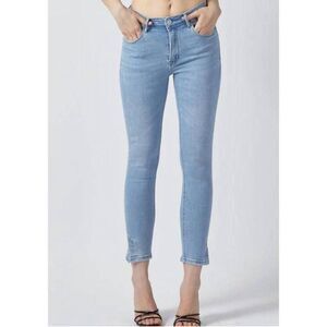 NWT Risen Mid Rise Curvy Yoke Skinny Jeans Light Wash Denim Pants Plus Size 3XL